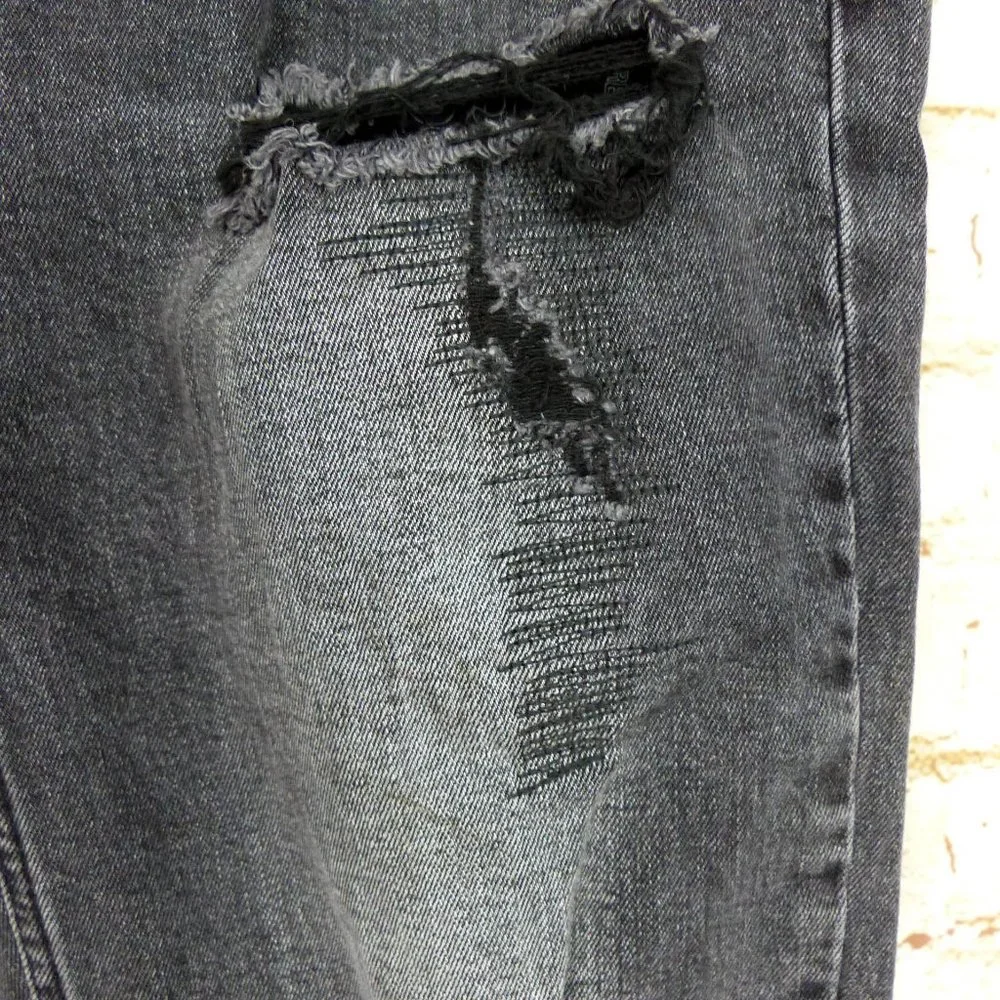 Ksubi Mens 34X32 Van Winkle Hazlow Angst Trashed Jeans Black Button Fly Grunge